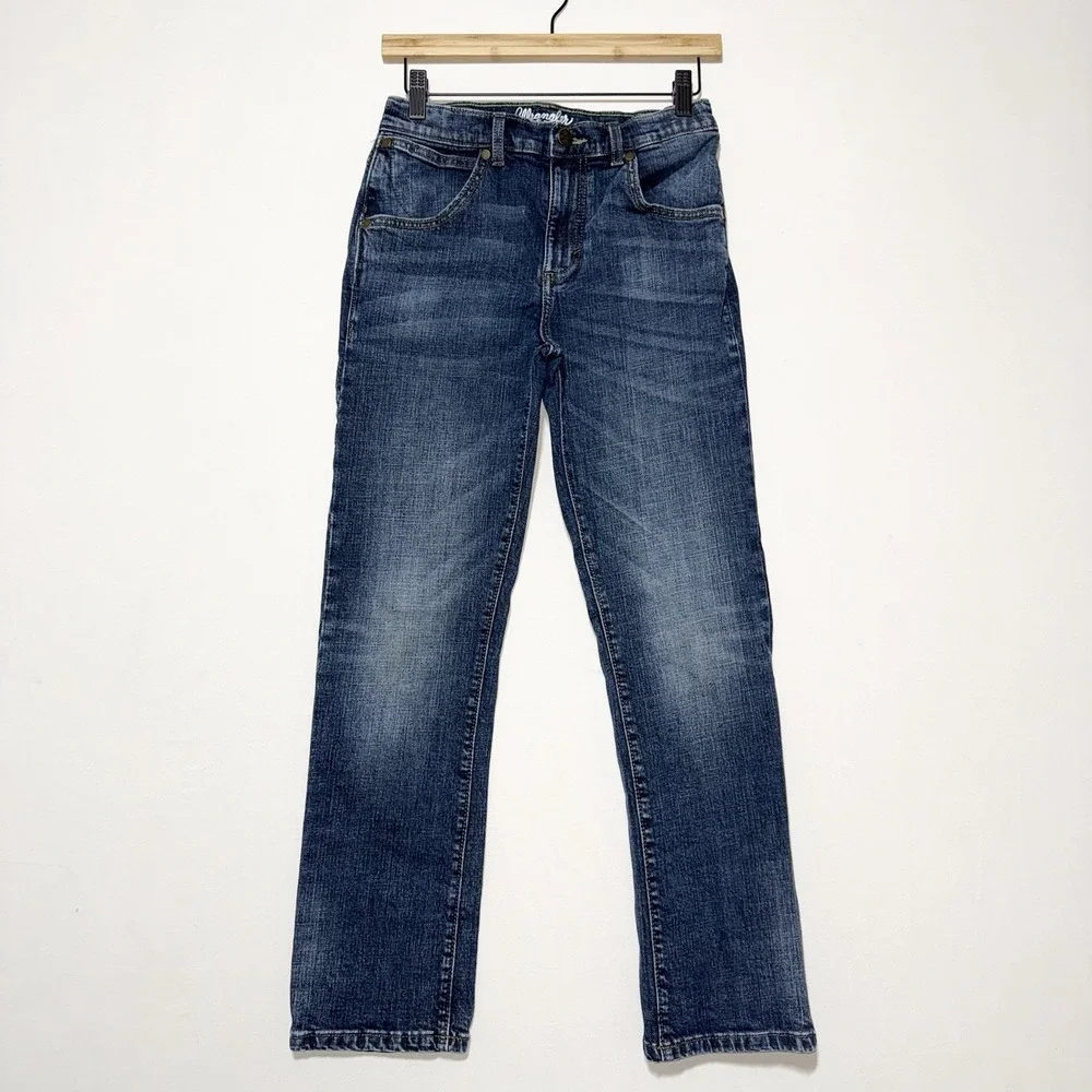 Wrangler Retro Slim Straight Jeans Boys 14 Regular Youth Western Bootcut Stretch
